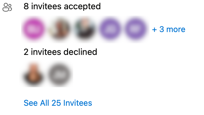 later Outlook invite with 35 invitees